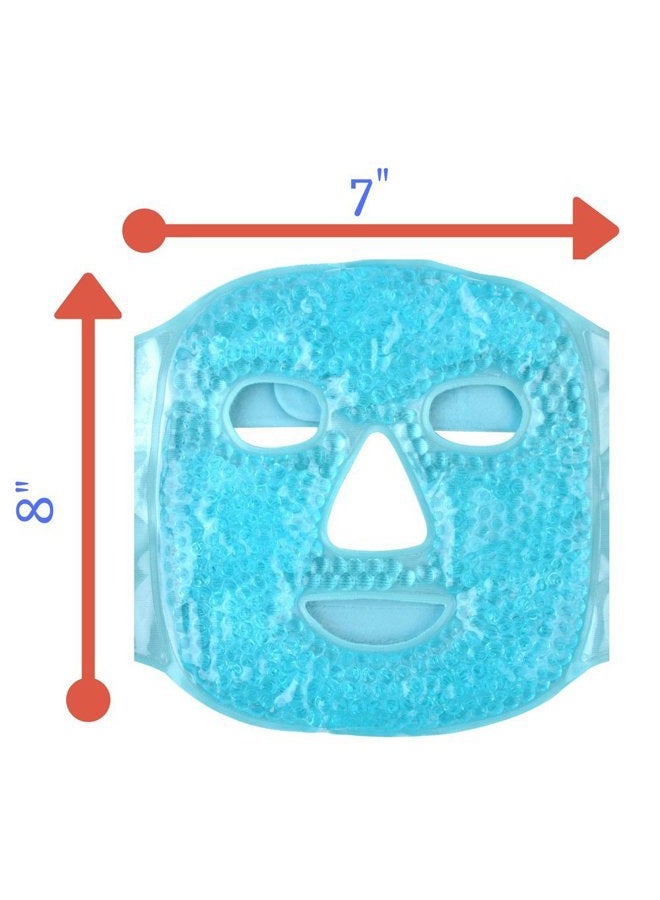 FOMI Hot and Cold Therapy Gel Bead Full Facial Mask Care | Ice Face Mask for Migraine Headache, Stress Relief | Reduces Eye Puffiness, Dark Circles | Fabric Back (Full Face w/Eye Holes) - Image 3