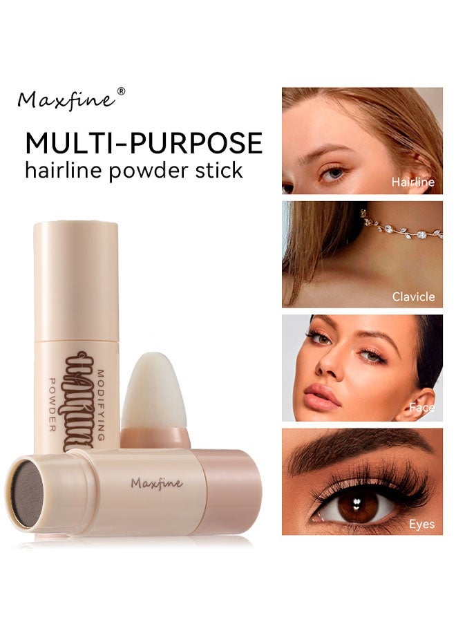 ماكس فاين بودرة لتعديل خط الشعر، قلم بودرة خط الشعر، قلم تلميع الجذور وظل الشعر، معبئ خط الشعر المقاوم للماء لتغطية الشعر الرمادي والشعر الخفيف #2ماهوجني - Image 3