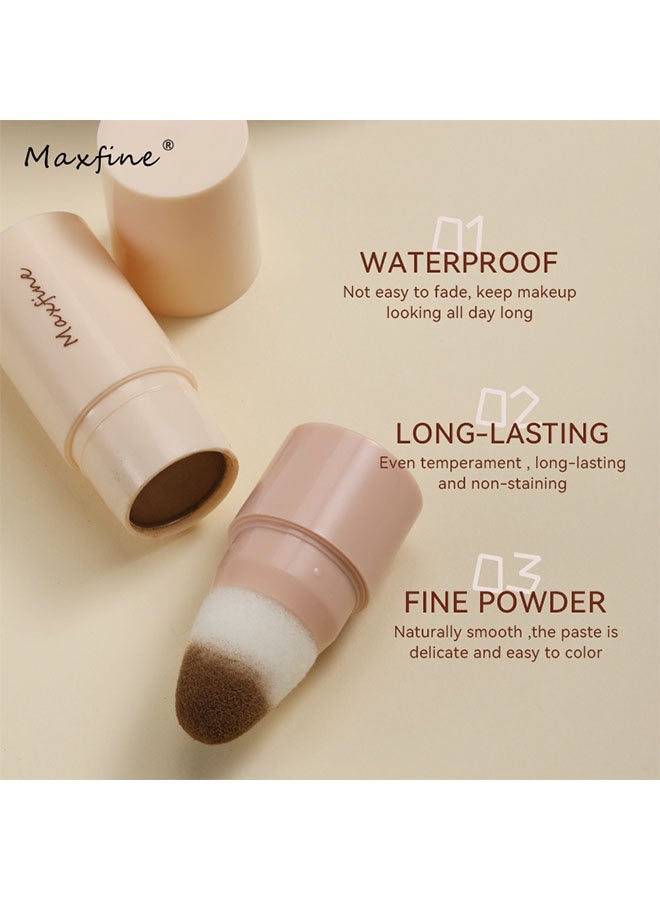 ماكس فاين بودرة لتعديل خط الشعر، قلم بودرة خط الشعر، قلم تلميع الجذور وظل الشعر، معبئ خط الشعر المقاوم للماء لتغطية الشعر الرمادي والشعر الخفيف #2ماهوجني - Image 4