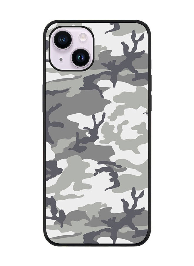 Stylizedd Rugged Black edge case for Apple iPhone 14 Plus Slim fit Soft Case Flexible Rubber Edges Anti Drop TPU Gel Thin Cover - Artic Camo  - Image 1