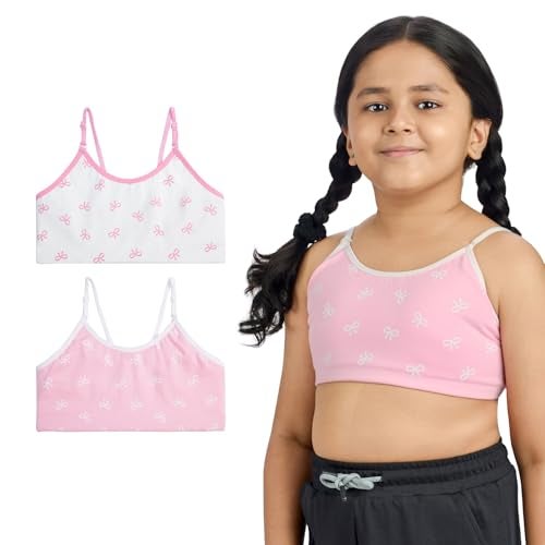 YouGotPlanB Cotton Training Bra for Pre-Teen Girls | Ages 8-16 Years | Non-Padded | Full Coverage | Breathable | Best First Bra |Bows |9-10 Years - Image 2