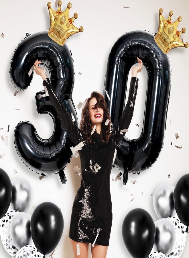 Florisland 40 inch Large Black 18 Balloon Number with Gold Crown Balloons 18th Birthday Big Foil Mylar Helium Balloon for Boys Girls 18th Birthday Anniversary Decorations Supplies Favors(Number 18 Balloons） - Image 5