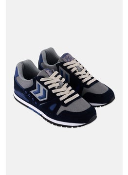 Men Marathona Suede Lace Up Running Shoes, Blue