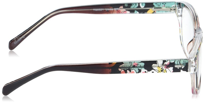 Foster Grant Sofia Vergara x Women's Linda Square Reading Glasses, Crystal Berry Gradient Fade to Floral Print at Endpieces, 52 mm + 2.5 - Image 3