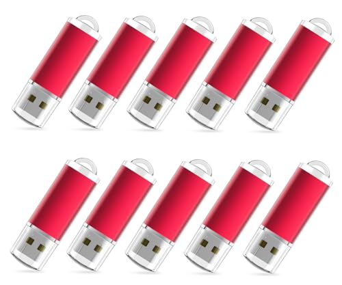RAOYI 10PCS 8GB USB Flash Drive USB 2.0 Memory Stick Bulk Thumb Drive Pen Drive Jump Drive-Red - Image 1
