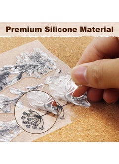 UCEC 8 Sheets Clear Stamps Vintage Plants And Flowers Silicone Rubber Stamps Small Clear Stamps For Card Making Decoration And Diy Scrapbooking  - Image 4