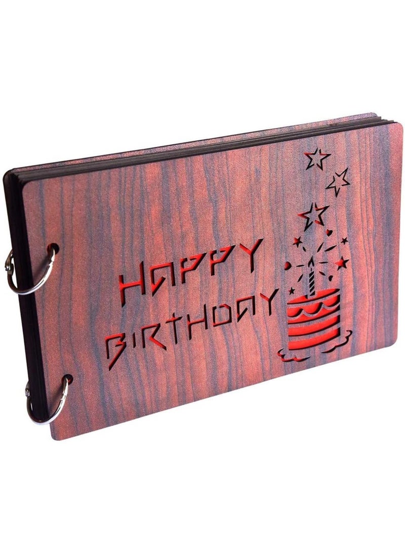 Generic SHIVNAMI ENTERPRISES Natural Wood Elegance Handcrafted Wooden Photo Album for Treasured Memories 450  - Image 1