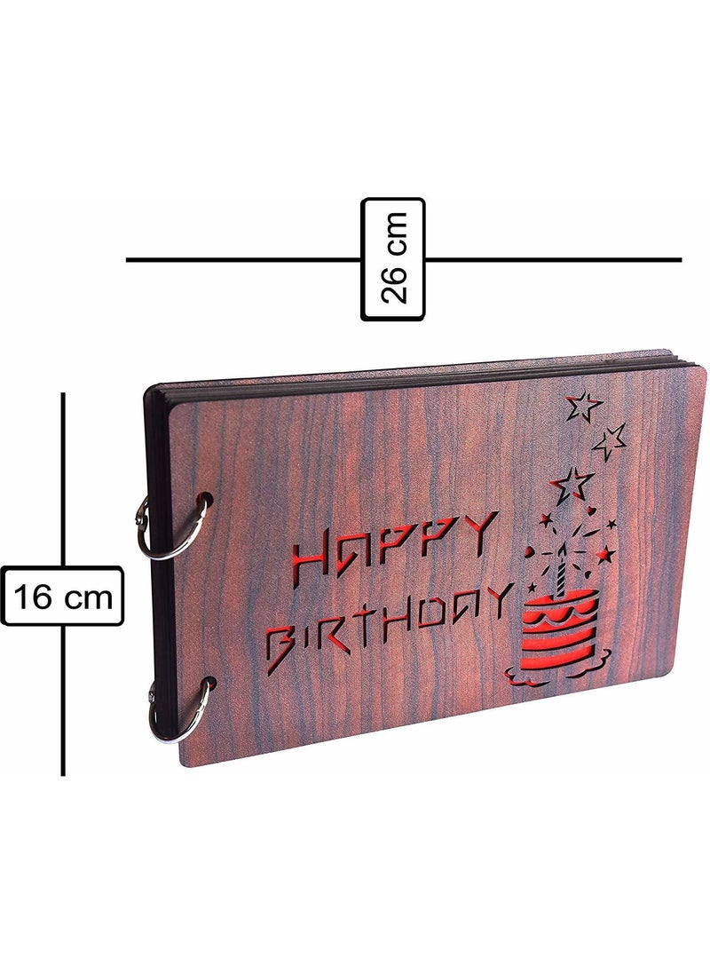 Generic SHIVNAMI ENTERPRISES Natural Wood Elegance Handcrafted Wooden Photo Album for Treasured Memories 450  - Image 2