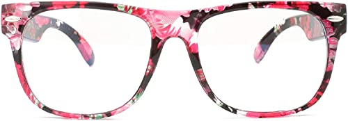 OWL Floral Pink Blue Light Blocking UV Protection Boys Girls Reading Gaming Glasses - Image 1