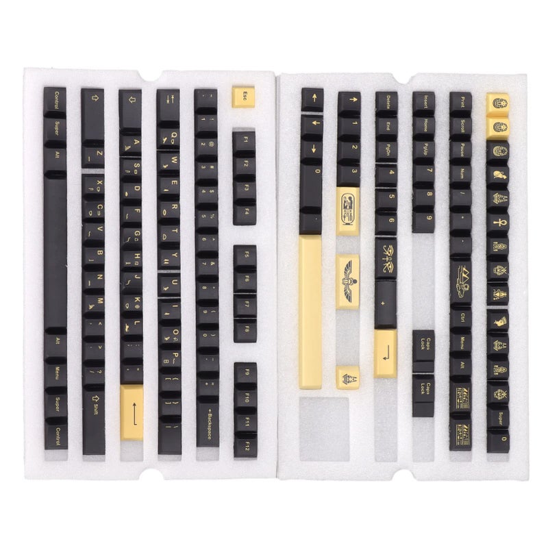 أغطية المفاتيح PBT ذات الطابع الفرعوني المصري 132 مفتاحًا بدون حروف مع شكل الكرز والتصعيد من 5 جوانب - Image 3
