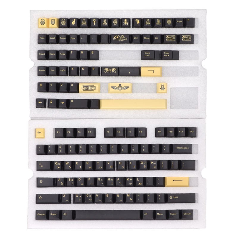 أغطية المفاتيح PBT ذات الطابع الفرعوني المصري 132 مفتاحًا بدون حروف مع شكل الكرز والتصعيد من 5 جوانب - Image 2