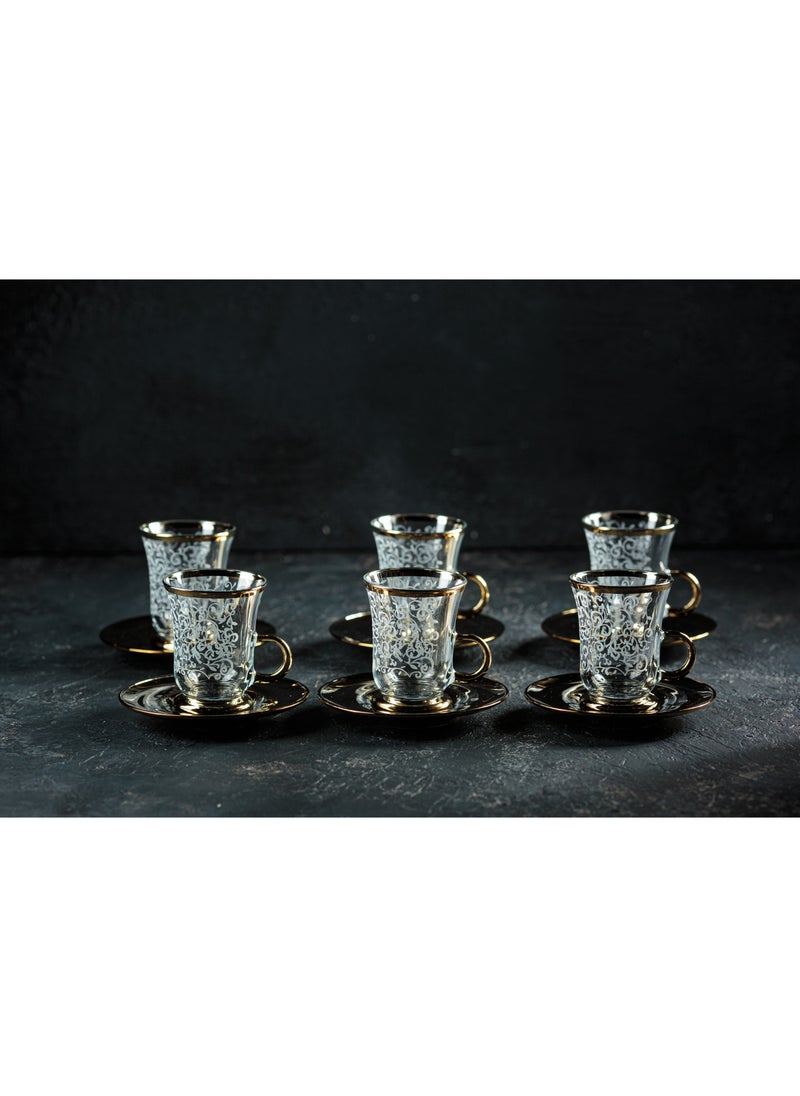 12Piece Tea Set Made of Glass With Golden Edges on the Top and Bottom, Made in Turkey - pzsku/ZA214B2B27EB63CFF5B83Z/45/_/1714058197/0a6c8cfc-9ef1-48d7-9a9b-d094064237d1