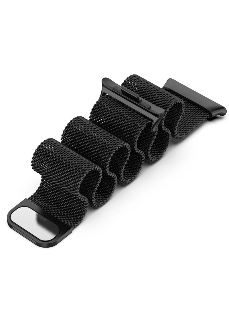 Beauenty For Xiaomi Smart Band 9 Pro/Xiaomi Smart Band 8 Pro/Redmi Watch 4 Metal Replacement Bands Stainless Steel Bracelet Replacement Mesh Metal Wristband Strap Adjustable wristband - Black - Image 3