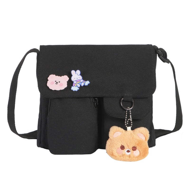 Phaoullzon Kawaii Crossbody Bag Cute Messenger Bags Canvas Shoulder Purse Gifts for Teens - Image 1