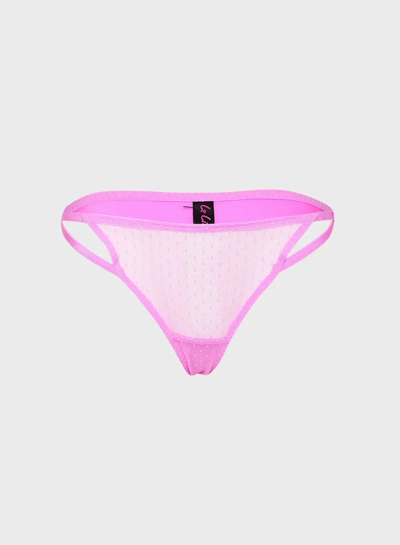 La Senza Dot Mesh & Lace Detail Brief