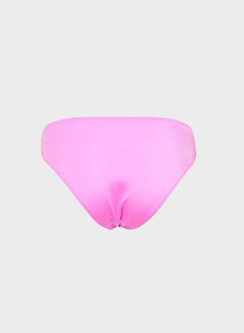 La Senza Dot Mesh & Lace Detail Brief