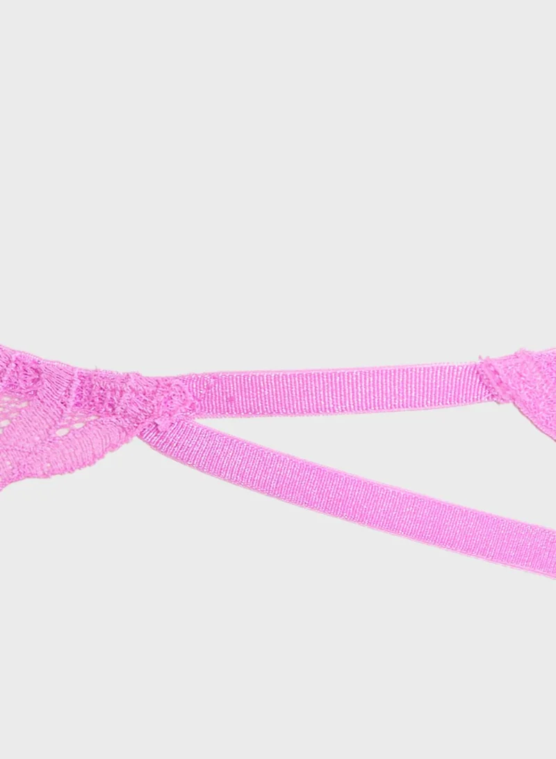 La Senza Dot Mesh & Lace Detail Brief