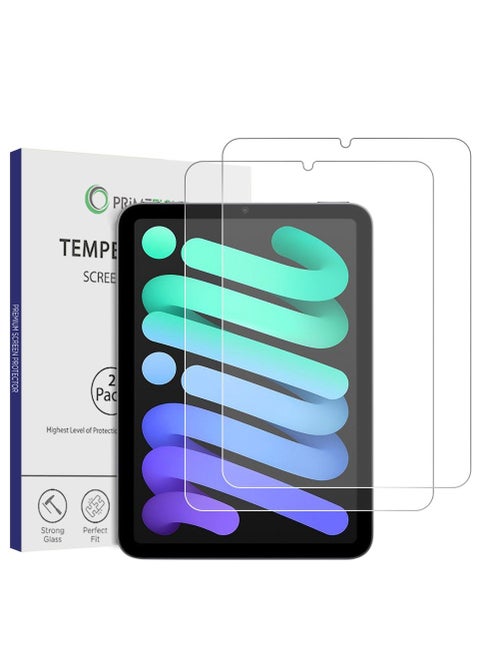 iPad Mini 6 Screen Protector 8.3 Inch Display - Ultra Thin 9H Hardness Tempered Glass Pack of 2 - Easy to Install HD Clear Screen Protector