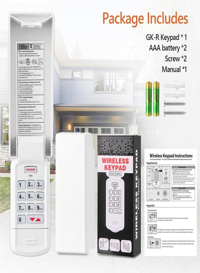 Aooashet for Overhead Garage Door Opener Keypad, Compatible with All Overhead/Genie Garage Door Openers, Work with Model GK-R 37332R OKP-BX GK-BX GWKP, GWK-IC, ACSDG, ACSDA1, ACSD1G, B8QACSDA, B8QACSDA1 - Image 4