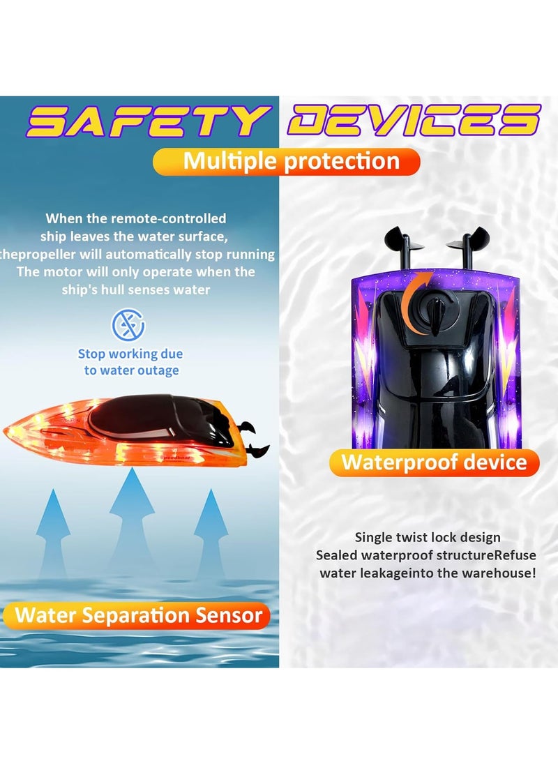 CALL PLAY Remote Control Boat Toys-2.4GHz 20KPH Fast RC Boat for Adults-3 LED Light Modes 200 Feet RC Distance-Rechargeable Waterproof RC Boat-Best Pool Lake Water RC Boat for Kids Adults(Yellow) - Image 5