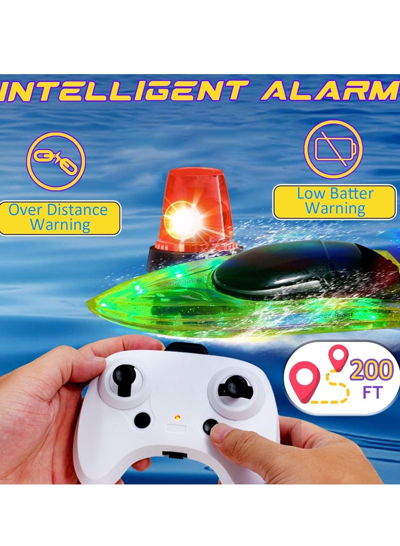 CALL PLAY Remote Control Boat Toys-2.4GHz 20KPH Fast RC Boat for Adults-3 LED Light Modes 200 Feet RC Distance-Rechargeable Waterproof RC Boat-Best Pool Lake Water RC Boat for Kids Adults(Yellow) - Image 4