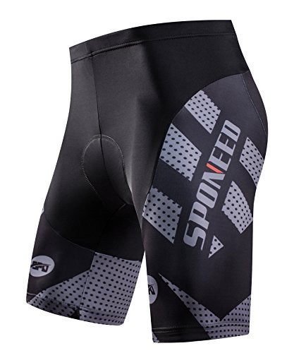 sponeed Biking Shorts with Padding Bicycle Chamois Compression Pants Padded Biker Clothing US S Grey - Image 1