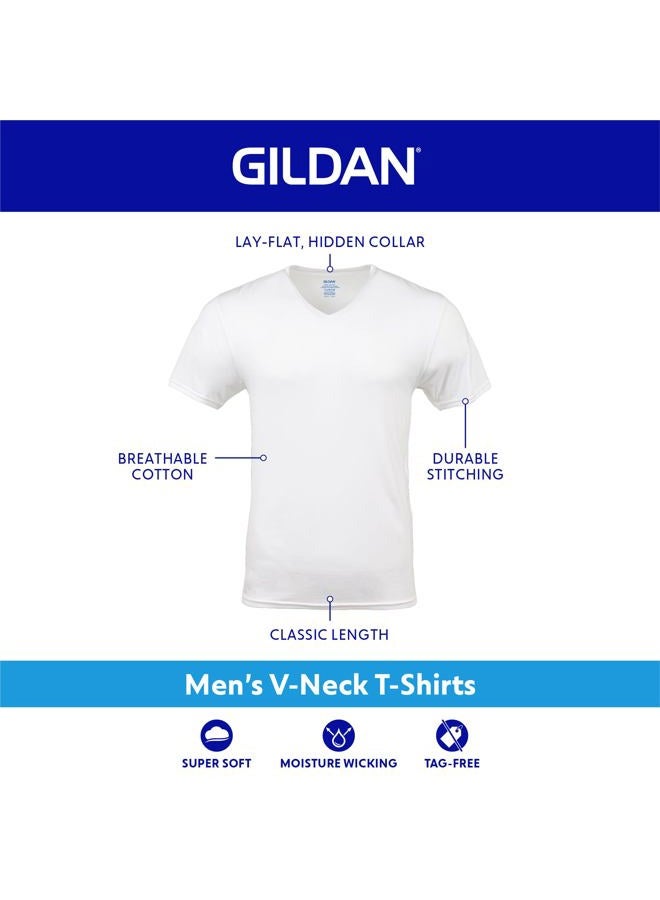 Gildan Men's V-neck T-shirts, Multipack, Style G1103, Black (6-pack), M - Image 3
