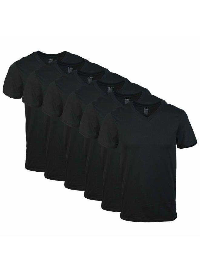 Gildan Men's V-neck T-shirts, Multipack, Style G1103, Black (6-pack), M - Image 1