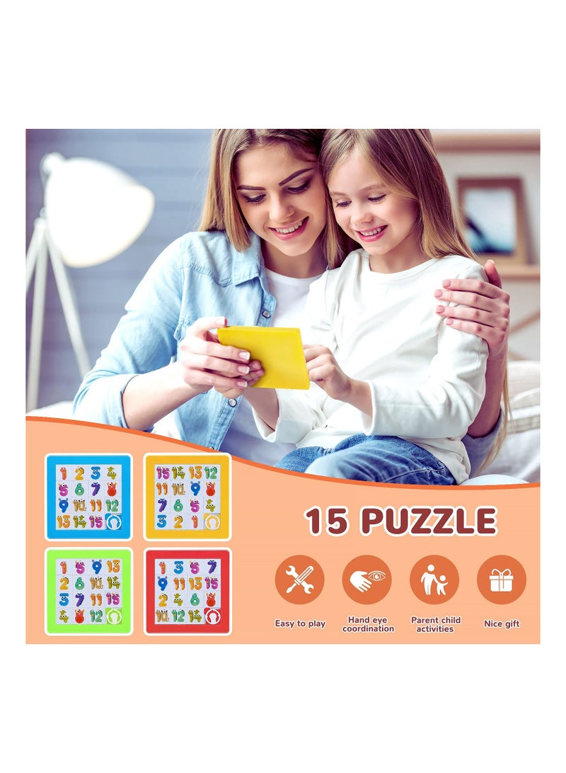 NIBEMINENT 8 Pcs Puzzle Plastic Slide Number Brain Teaser IQ Game, SYOSI Toddler Early Education Toys Educational Learning Tool for Boys and Girls Party Favor (Random Color)  - Image 3