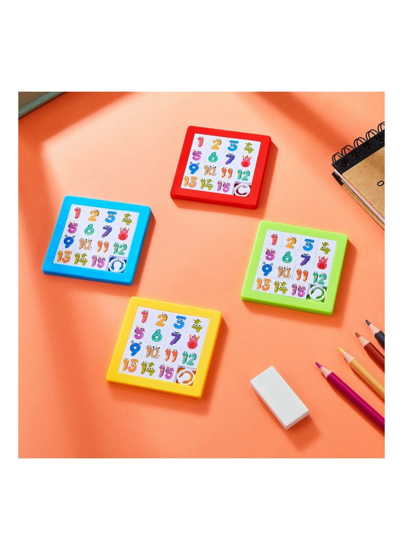 NIBEMINENT 8 Pcs Puzzle Plastic Slide Number Brain Teaser IQ Game, SYOSI Toddler Early Education Toys Educational Learning Tool for Boys and Girls Party Favor (Random Color)  - Image 5