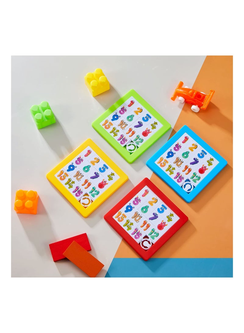 NIBEMINENT 8 Pcs Puzzle Plastic Slide Number Brain Teaser IQ Game, SYOSI Toddler Early Education Toys Educational Learning Tool for Boys and Girls Party Favor (Random Color)  - Image 4