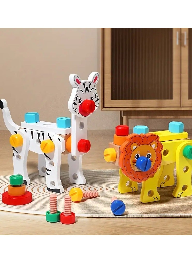Muwanzi Animal Assembly Toolbox, Fun Wooden Tool Toy, Pretend Play Educational Toy, Enhances Creativity And Hands-On Skills, Birthday And Day Gift For Kids Above 3 Years Old - Image 2