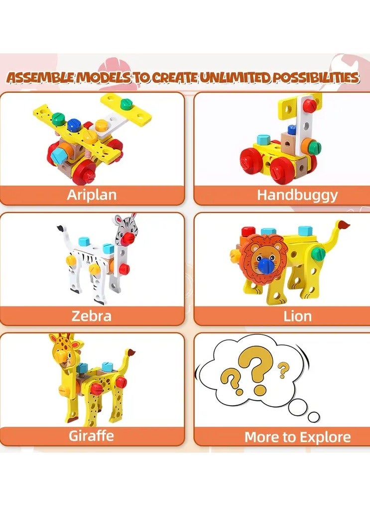 Muwanzi Animal Assembly Toolbox, Fun Wooden Tool Toy, Pretend Play Educational Toy, Enhances Creativity And Hands-On Skills, Birthday And Day Gift For Kids Above 3 Years Old - Image 5