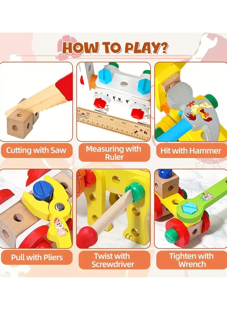 Muwanzi Animal Assembly Toolbox, Fun Wooden Tool Toy, Pretend Play Educational Toy, Enhances Creativity And Hands-On Skills, Birthday And Day Gift For Kids Above 3 Years Old - Image 4