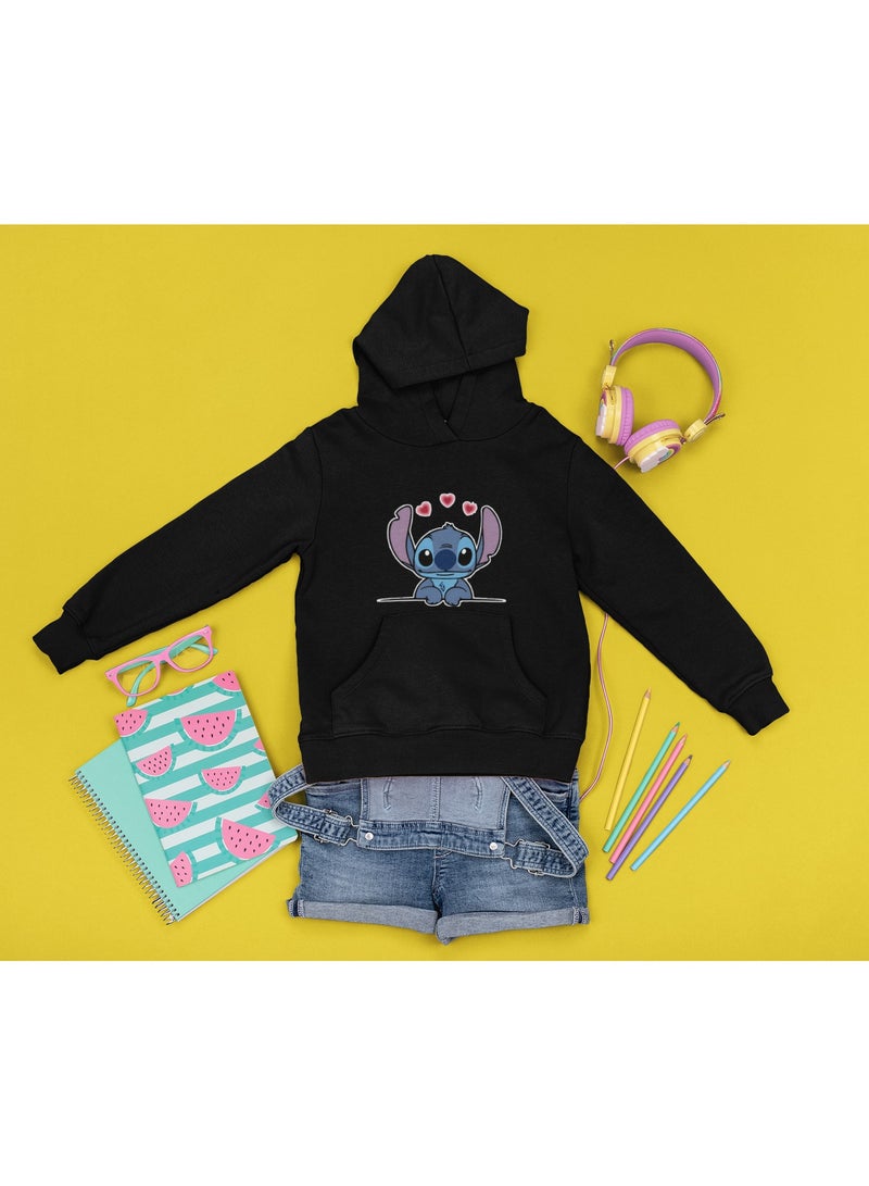 ZOOM Stitch Lover Hoodie Black For Kids 