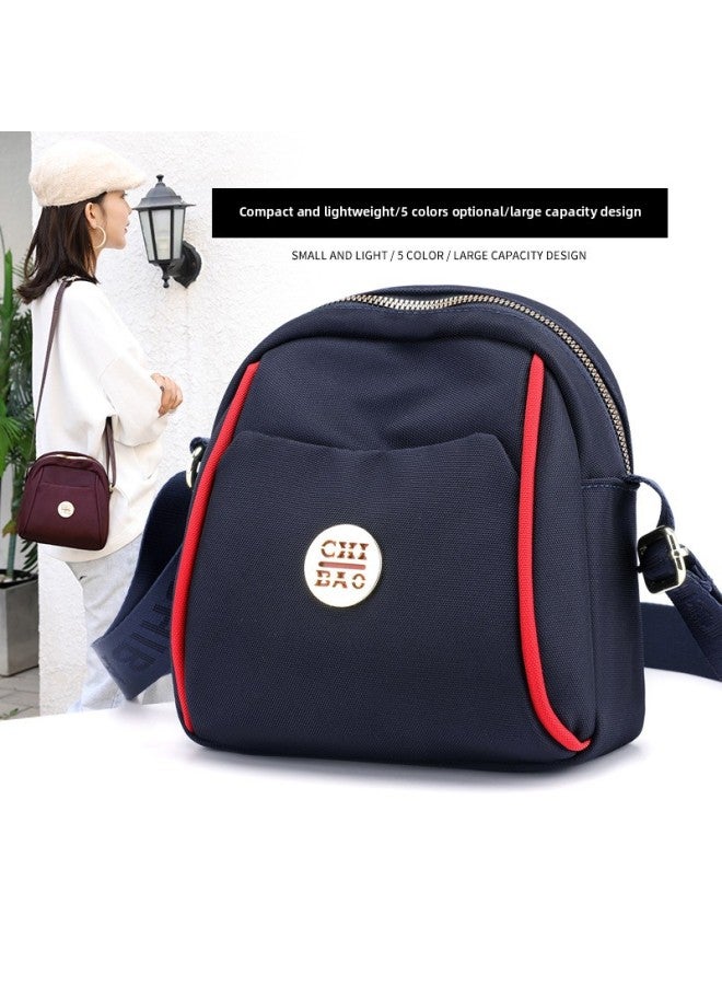 Crossbody Women's Mini Small Bag OxFord Cloth Shell Bag Waterproof Canvas Shoulder Fashionable Youth Trendy Nylon Cloth Bag-Color:Deep Red  - Image 3