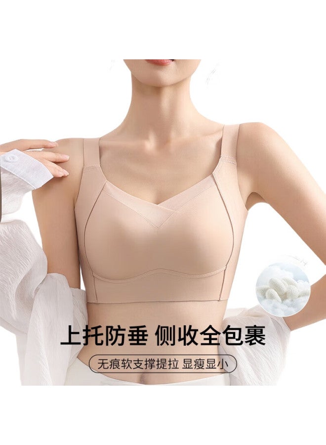 GRACEWELL Seamless Thin Full Coverage Bra For Large Minimizing, Push-Up, Side Support, High Side Ratio, Anti-Sagging Brassiere - Image 1