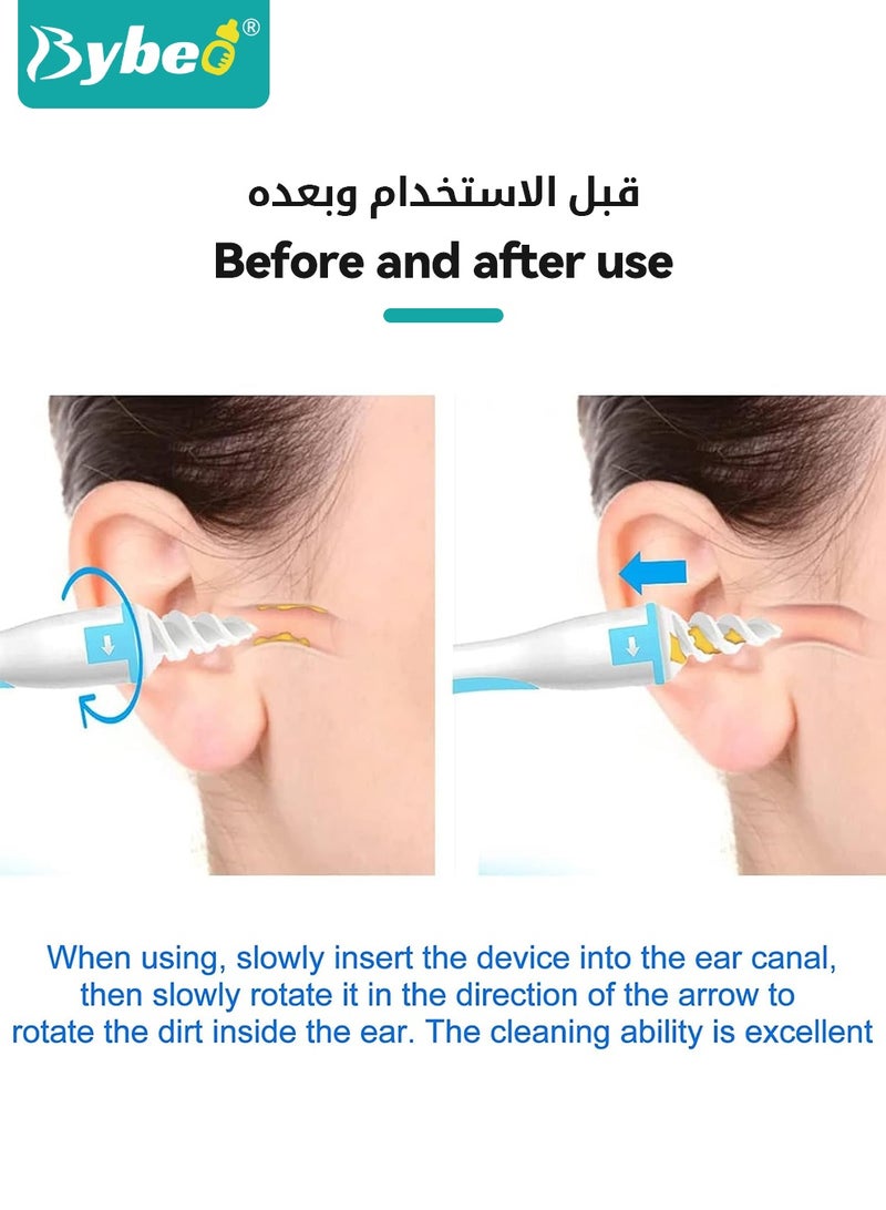 بيبو منظف شمع الأذن، مجموعة أدوات إزالة شمع الأذن المصنوعة من السيليكون، منظف أذن ناعم، أداة تنظيف حلزونية ذكية مع 16 طرفًا قابلًا للغسل، تنظيف آمن ولطيف للأذن، أداة تنظيف الأذن للبالغين والأطفال مع علبة محمولة - Image 5