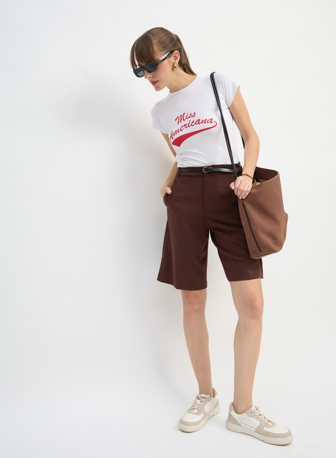 Sassafras White Miss Americana Graphic Print Crop Top - Image 2