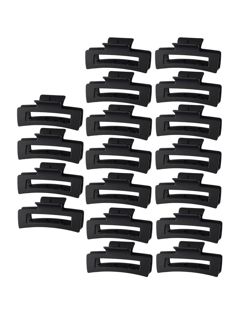 HX 18 Pack Hair Claw Clips,Hair Clips For Women,Large Hair Claw Clips For Thick Hair,Nonslip Matte Hair Clips Hair Accessories Women Girl Birthday Christmas Gift (18 Pack BLack) - Image 1