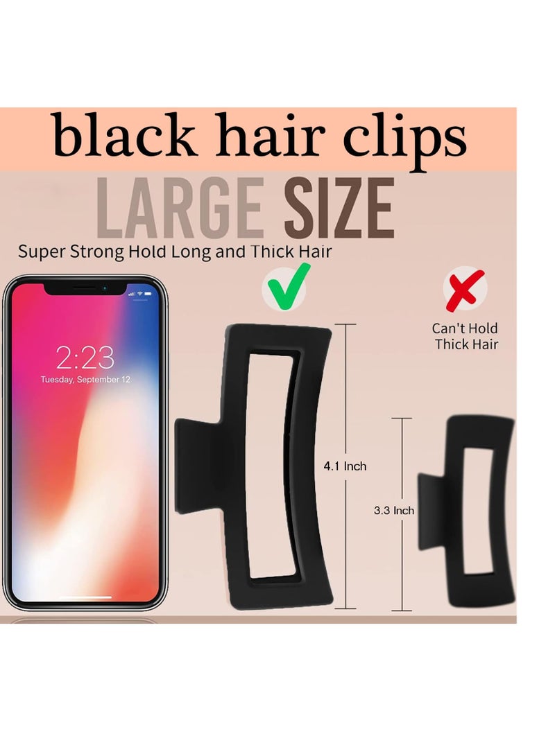 HX 18 Pack Hair Claw Clips,Hair Clips For Women,Large Hair Claw Clips For Thick Hair,Nonslip Matte Hair Clips Hair Accessories Women Girl Birthday Christmas Gift (18 Pack BLack) - Image 3