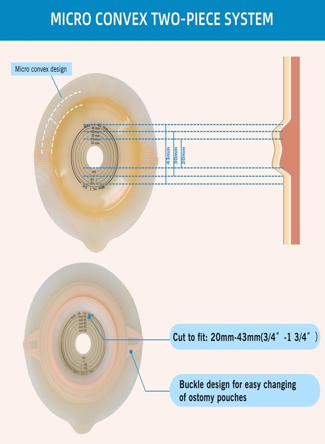 KONWEDA Colostomy Bags Convex Two Piece System | Ostomy Bags Ostomy Supplies Drainable Pouches with Belt Buckle | 15pcs Pouches + 6pcs Convex Barriers - Image 3
