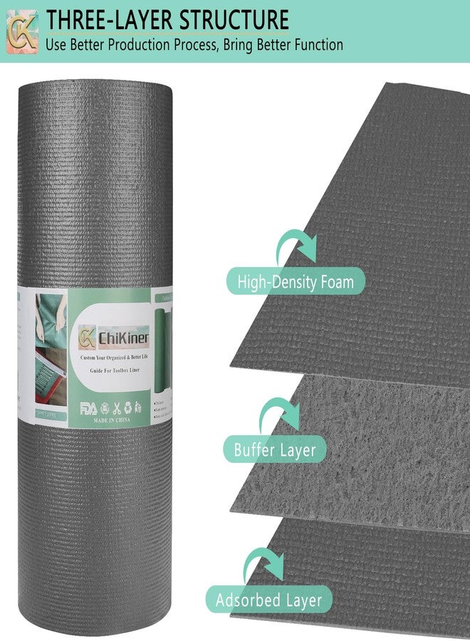 ChiKiner Foam Toolbox Liner Shelf Liner, Thickened Durable Pad Tool Box Mat for Protecting Your Tools, Work Surfaces, Garage, Chest -Gray 3mm Thickness, 16 inch*16 ft - Image 3