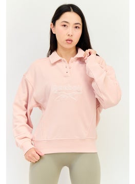 Reebok Women Sportswear Fit Long Sleeve Outdoor Sweatshirt, Pink  - Image 1
