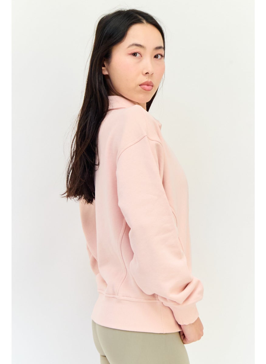 Reebok Women Sportswear Fit Long Sleeve Outdoor Sweatshirt, Pink  - Image 3