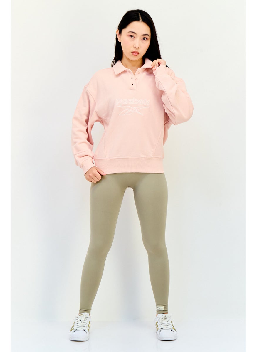 Reebok Women Sportswear Fit Long Sleeve Outdoor Sweatshirt, Pink  - Image 4