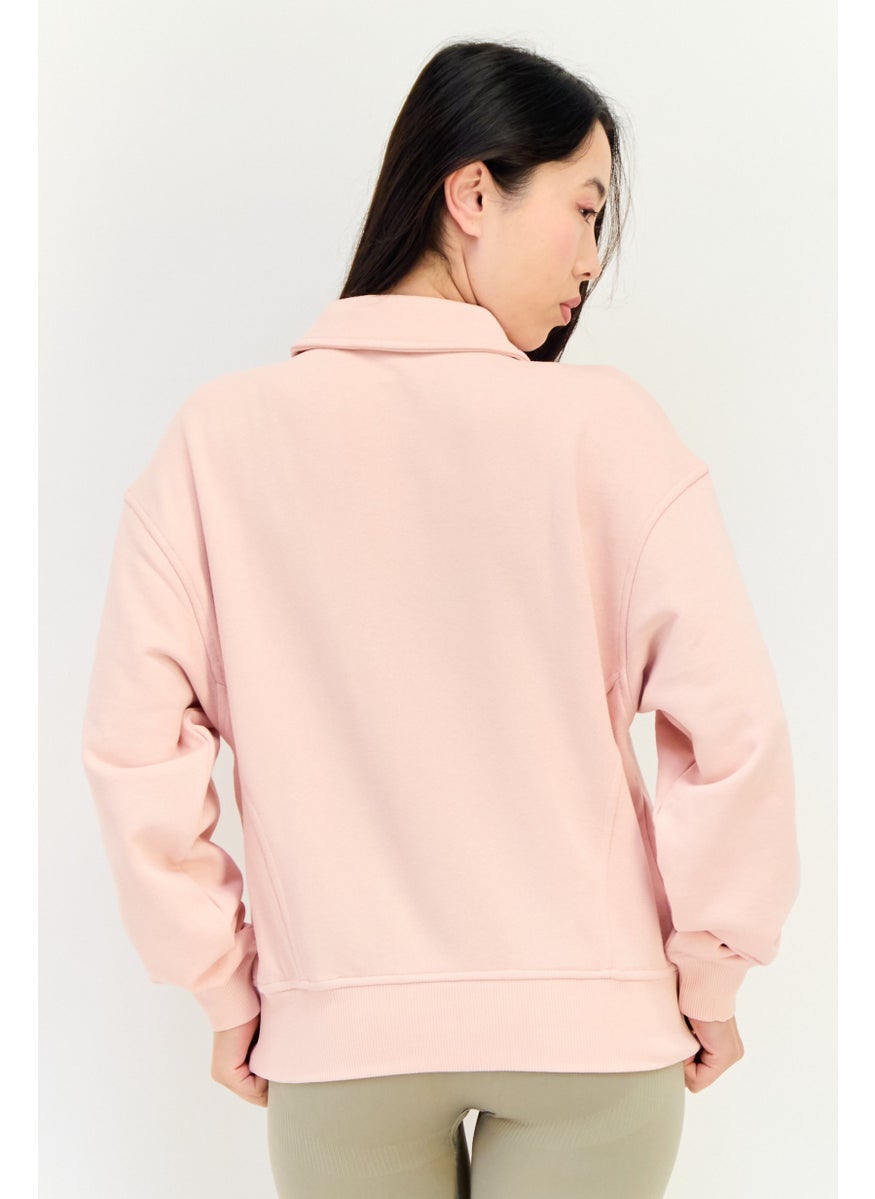 Reebok Women Sportswear Fit Long Sleeve Outdoor Sweatshirt, Pink  - Image 2