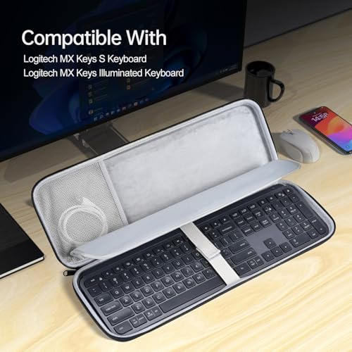 CASEDAO Hard Keyboard Carrying Case Sleeve Cover for MX Keys S/MX Keys Advanced Wireless Illuminated Keyboard, Travel Protective Storage Bag - Image 3