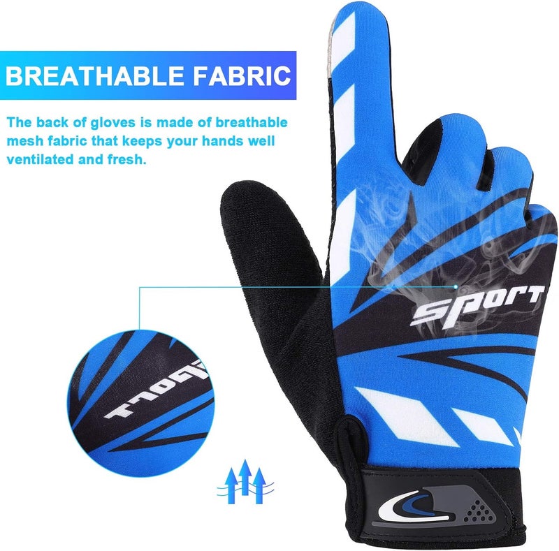 accmor Touch Screen Cycling Gloves - Large Size Kids Sport, Men Women Teens Fishing, Breathable Non-Slip Children Bike Riding for Hunting Climbing Outdoor Sports - Image 4