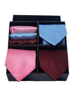 6pcs men's gift box set 3 ties 3 chest scarves fashion business tie square scarf set